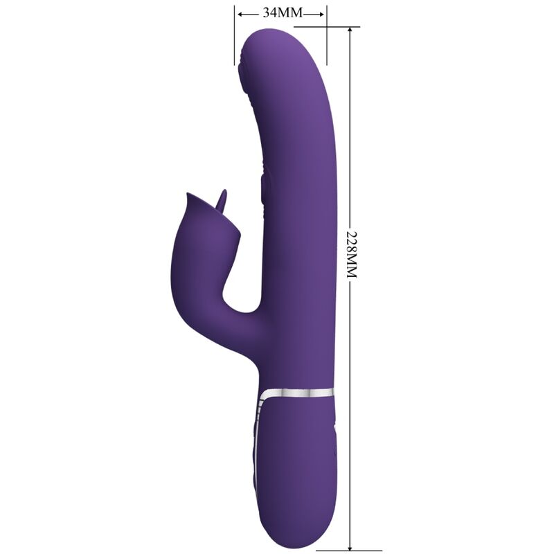 PRETTY LOVE - Rabbit Vibrator With Licking Paars