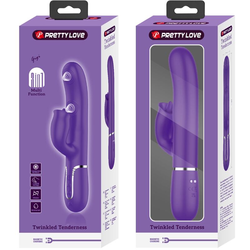 PRETTY LOVE - Rabbit Vibrator With Licking Paars