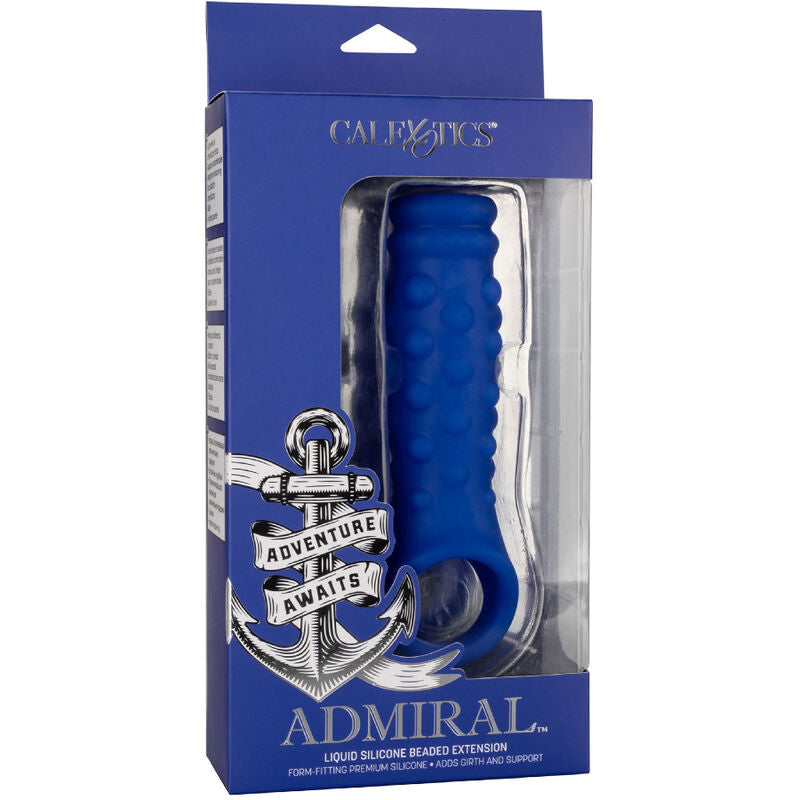 CalExotics - Admiral Beaded Vloeibare Siliconen Penis Sleeve Blauw