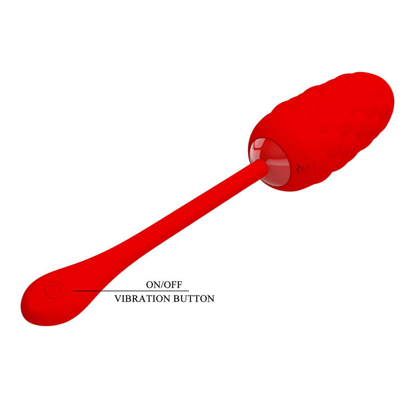 PRETTY LOVE - Vibrating Egg With Red Rechargeable Marine Texture