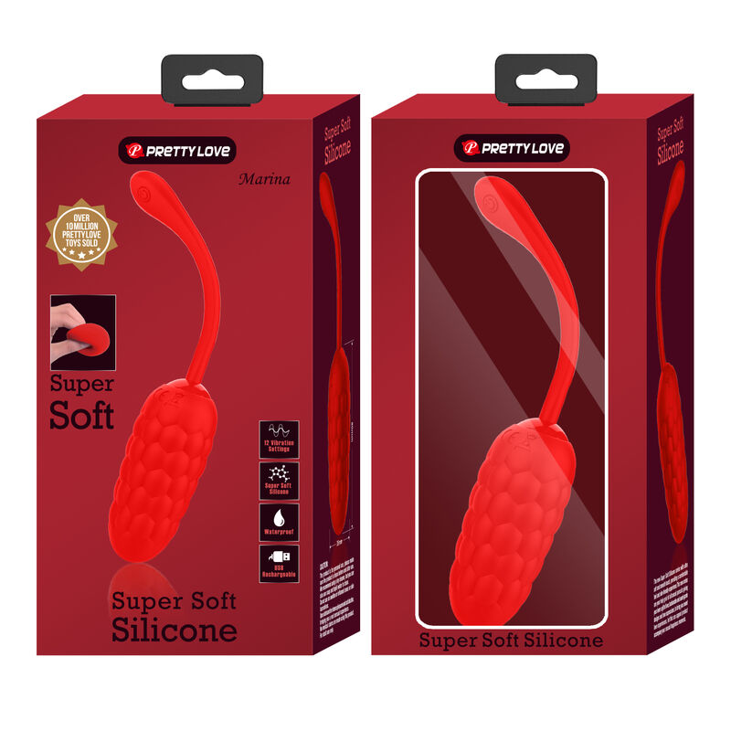 PRETTY LOVE - Vibrating Egg With Red Rechargeable Marine Texture