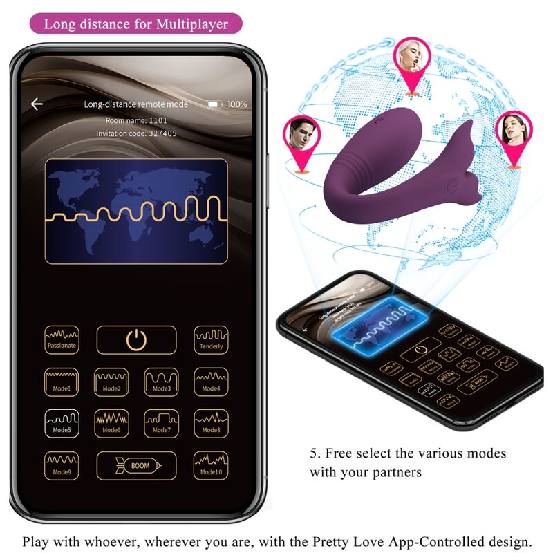 PRETTY LOVE - Jayleen Vibrator APP Afstandsbediening Paars