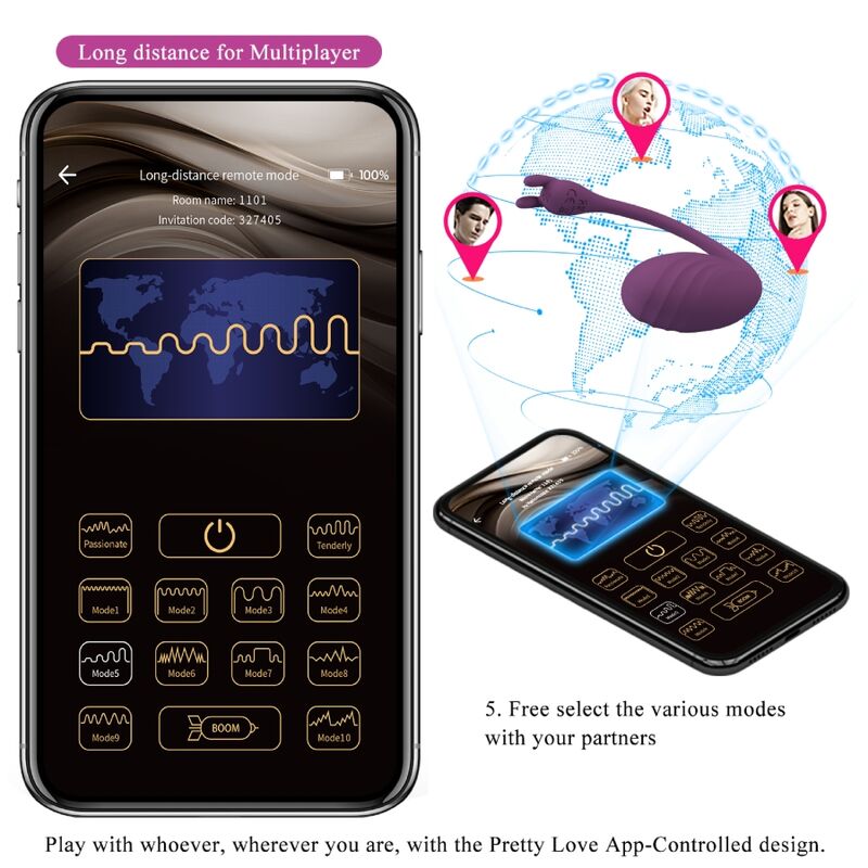 PRETTY LOVE - Catalina Vibrator APP Afstandsbediening Paars