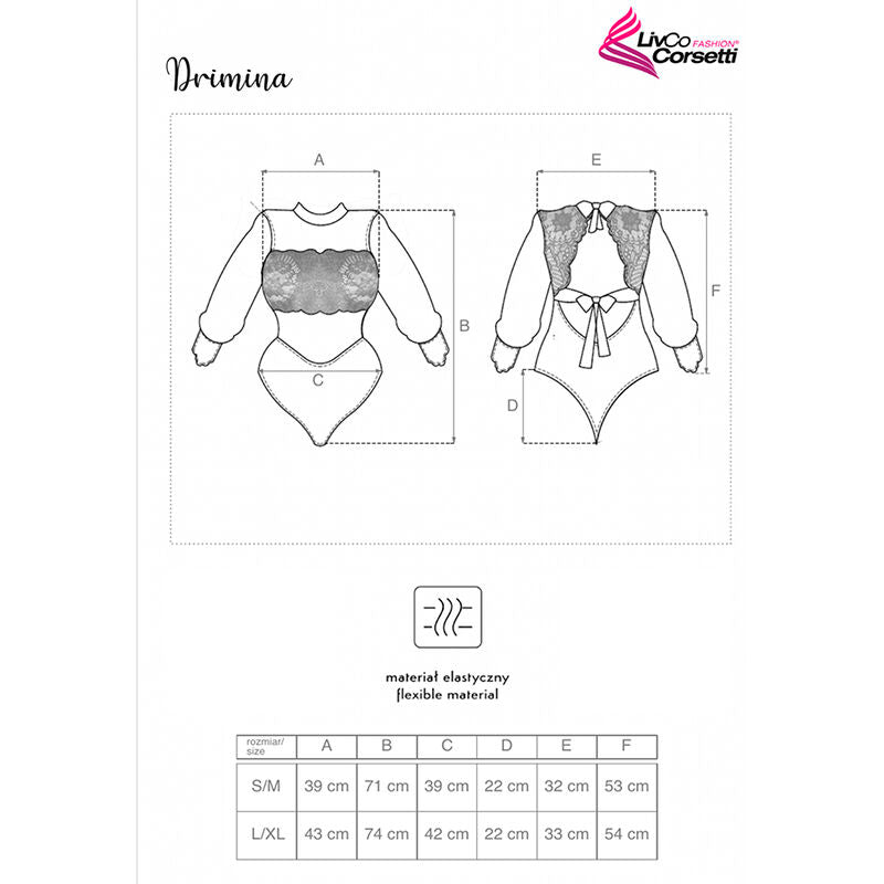LIVCO CORSETTI FASHION - Drimina LC 90690 Body Nanvy Blue L/XL