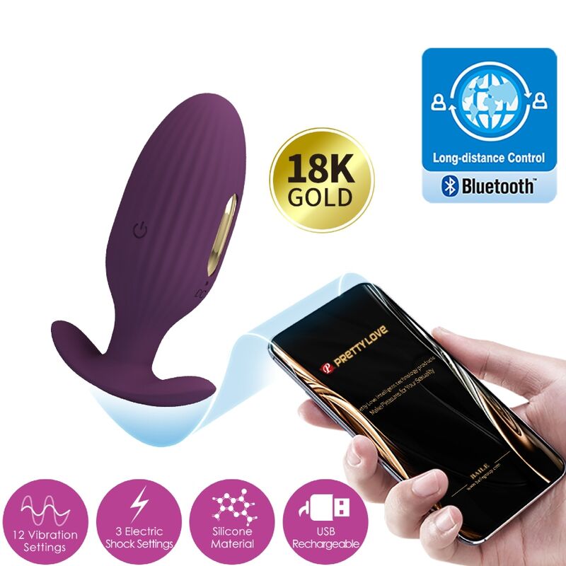 PRETTY LOVE - Jefferson APP Controlled Anal Plug Purple
