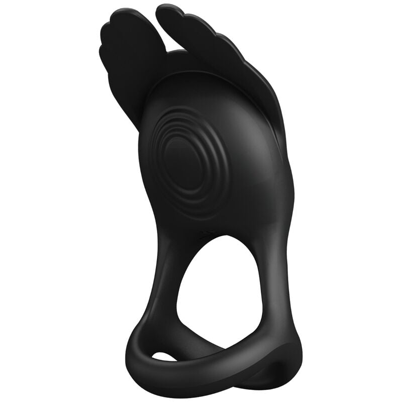 PRETTY LOVE - Silas Vibrant Penis Ring 7 Vibrations Black Silicone