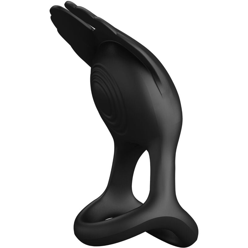 PRETTY LOVE - Silas Vibrant Penis Ring 7 Vibrations Black Silicone