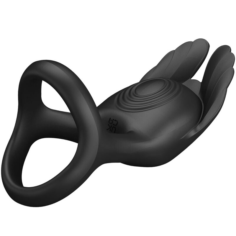PRETTY LOVE - Silas Vibrant Penis Ring 7 Vibrations Black Silicone