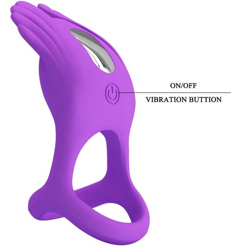 PRETTY LOVE - Silas Vibrant Penis Ring 7 Vibrations Paars Silicone