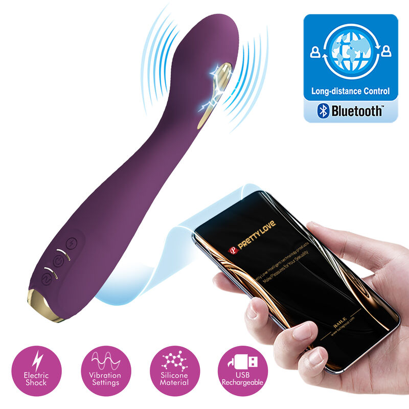 PRETTY LOVE - Hector Electroshock Vibrator By APP Control Purple