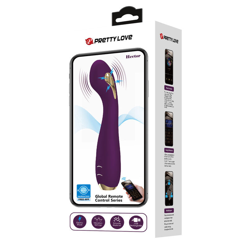 PRETTY LOVE - Hector Electroshock Vibrator By APP Control Purple