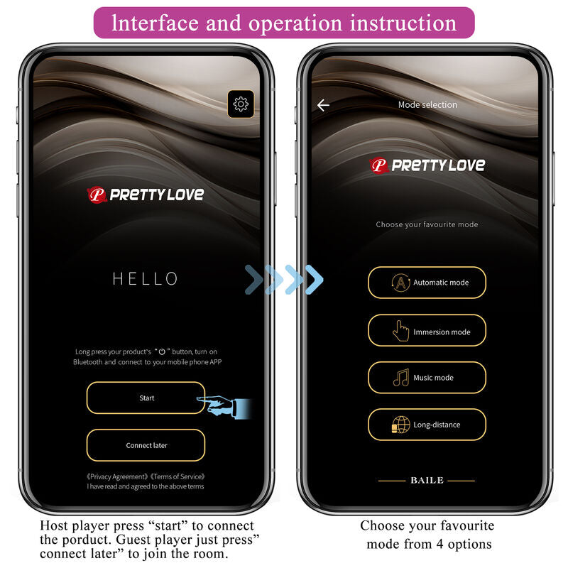 PRETTY LOVE - Hector Electroshock Vibrator By APP Control Purple