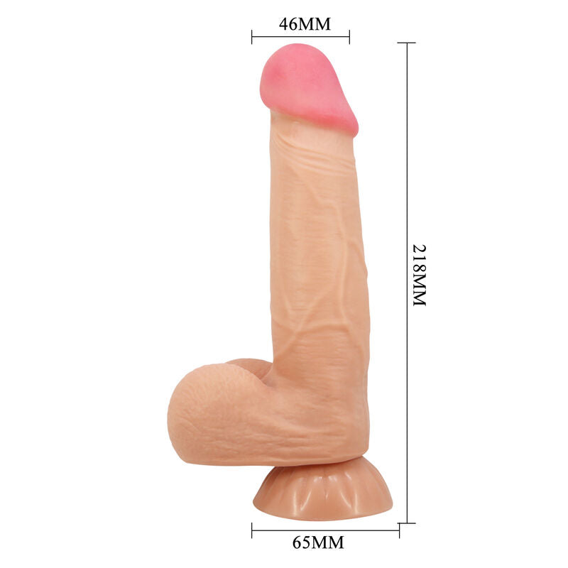 PRETTY LOVE - Sliding Skin Series Realistic Dildo With Sliding Skin Suction Cup 21.8 Cm