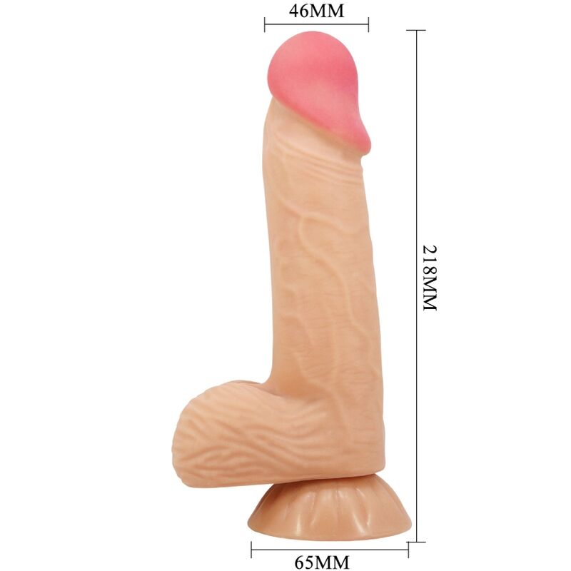 PRETTY LOVE - Sliding Skin Series Realistic Dildo With Sliding Skin Suction Cup 20.6 Cm