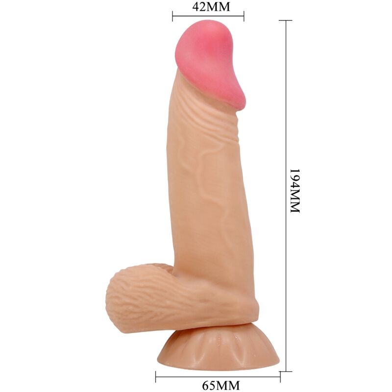PRETTY LOVE - Sliding Skin Series Realistic Dildo With Sliding Skin Suction Cup 19.4 Cm