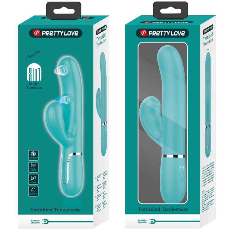 PRETTY LOVE - Perlita Multifunction 3 In 1 G-Spot Vibrator Aqua Green
