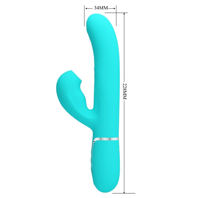 PRETTY LOVE - Perlita Multifunction 3 In 1 G-Spot Vibrator Aqua Green