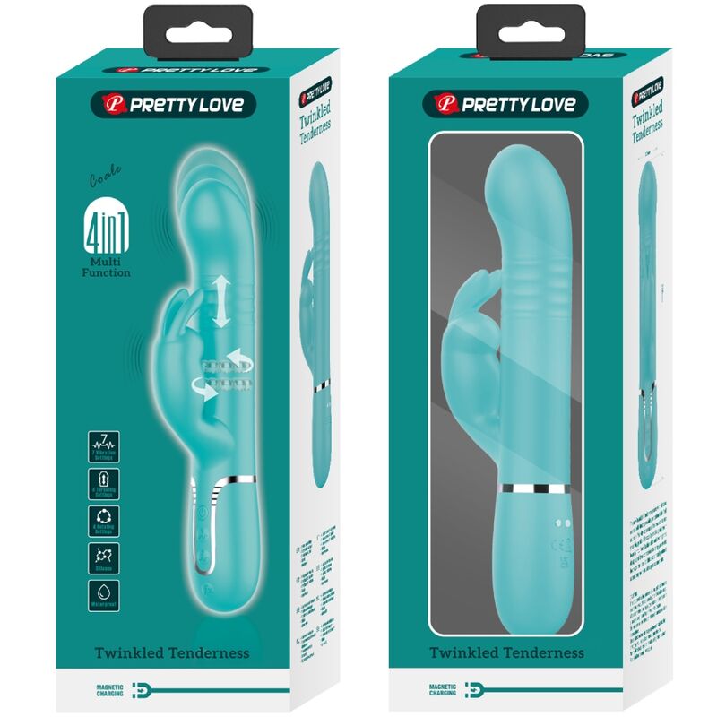 PRETTY LOVE - Coale Rabbit Vibrator Pearls Aqua Groen