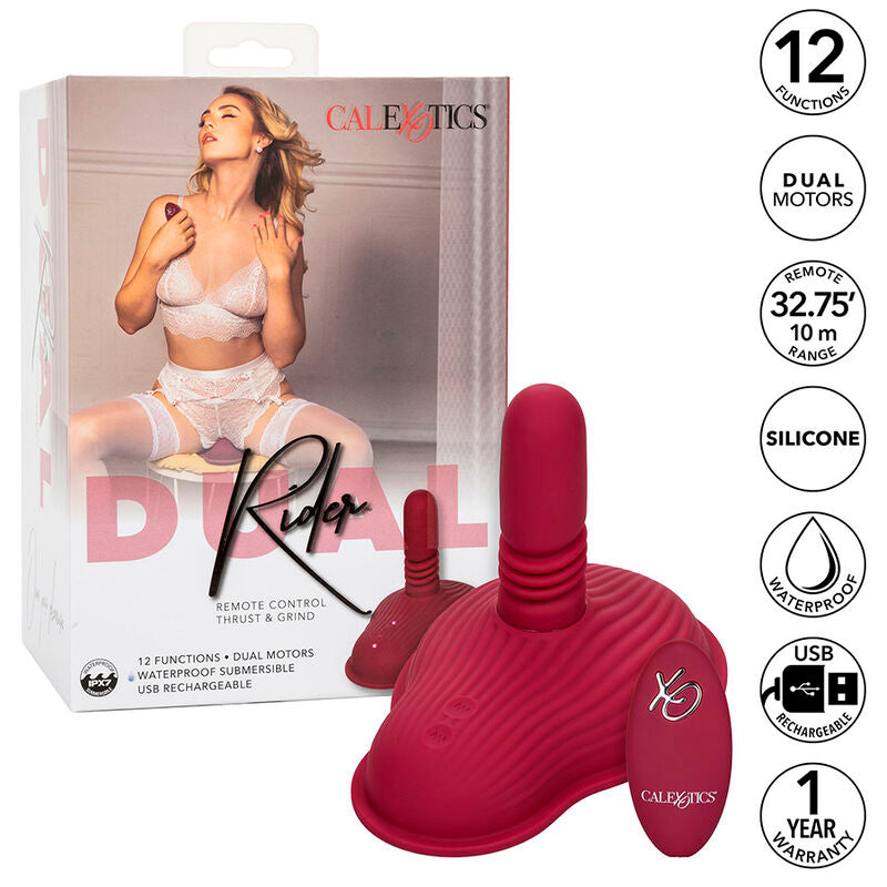 CalExotics - Rider Dual Motor Massager Afstandsbediening Rood