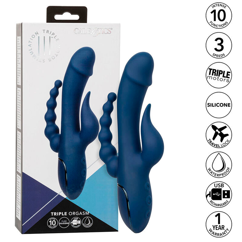 CalExotics - Blauwe Drievoudige Orgasme Vibrator