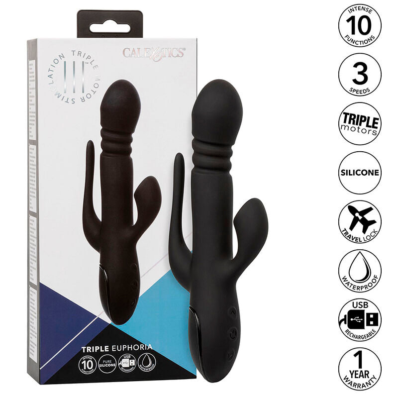 CalExotics - Euphoria Drievoudige Vibrator Zwart