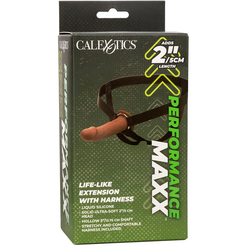 CalExotics - Performance Maxx Realistische Verlenging Met Harnas Donkere Huid