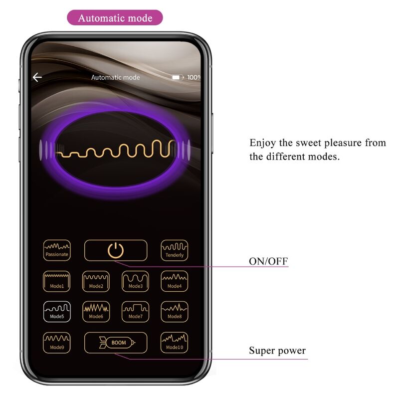PRETTY LOVE - Baird G-Spot 12 Vibrations Rechargeable Lila APP