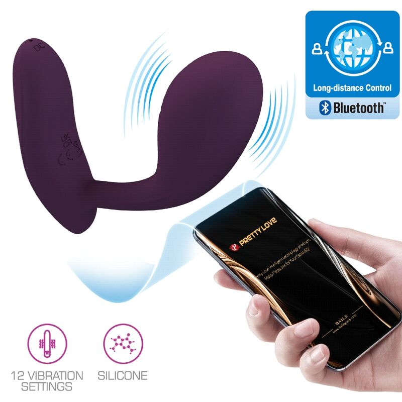 PRETTY LOVE - Baird G-Spot 12 Vibrations Rechargeable Lila APP