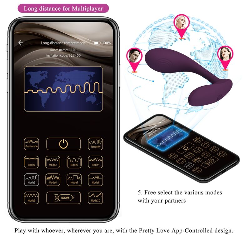 PRETTY LOVE - Baird G-Spot 12 Vibrations Rechargeable Lila APP