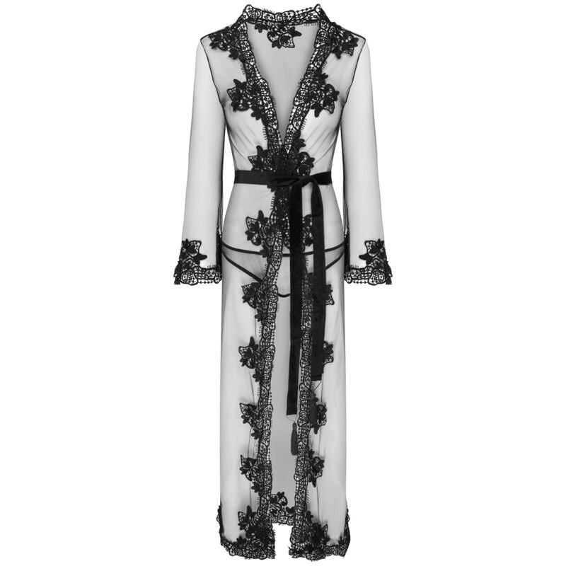 LIVCO CORSETTI FASHION - Nokina Lc Xg055 Dressin G Gown + Panty Black One Size