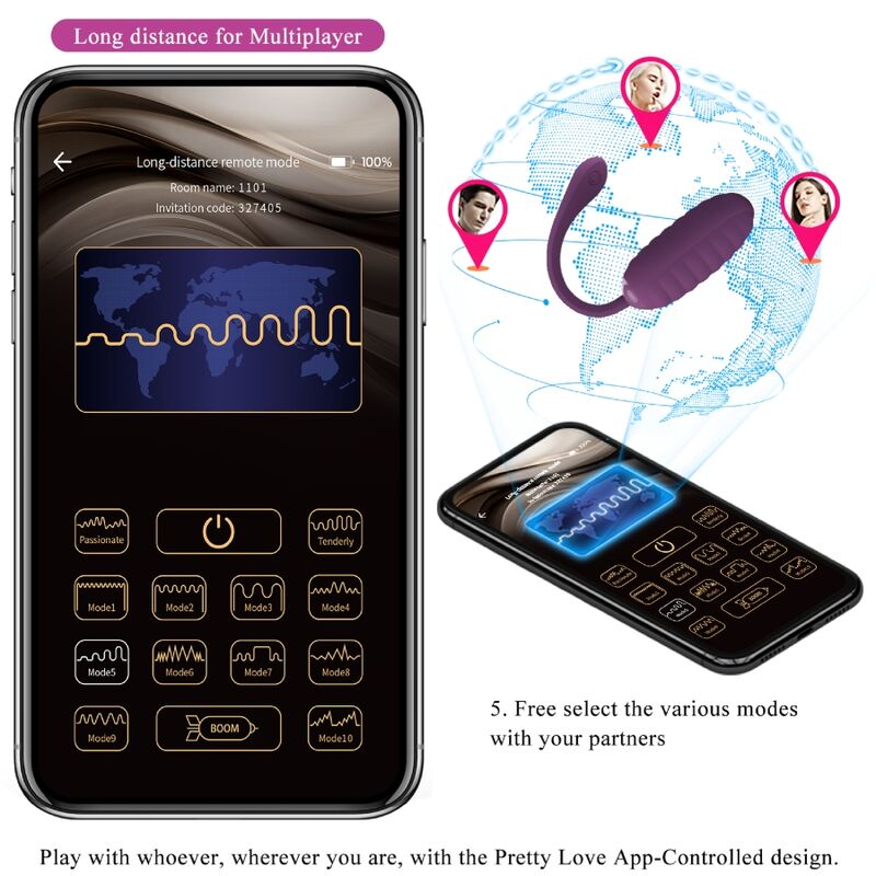 PRETTY LOVE - Casper Paars Oplaadbaar Vibrating Egg