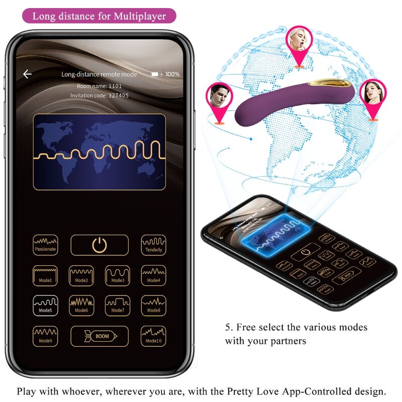 PRETTY LOVE - Ethan Rechargeable Vibrator Lila