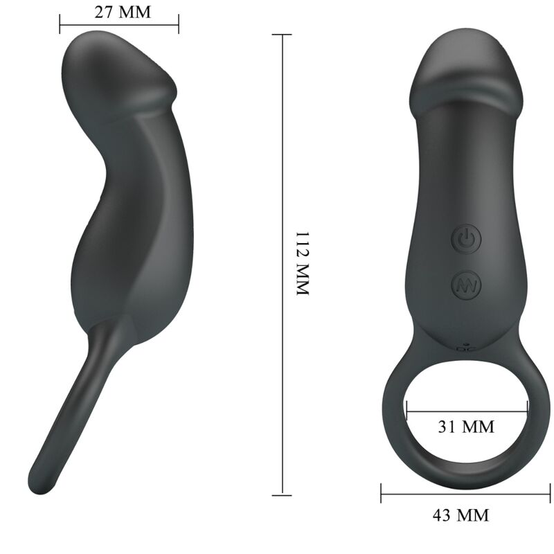 PRETTY LOVE - Trae Ring & Vibrator Zwart