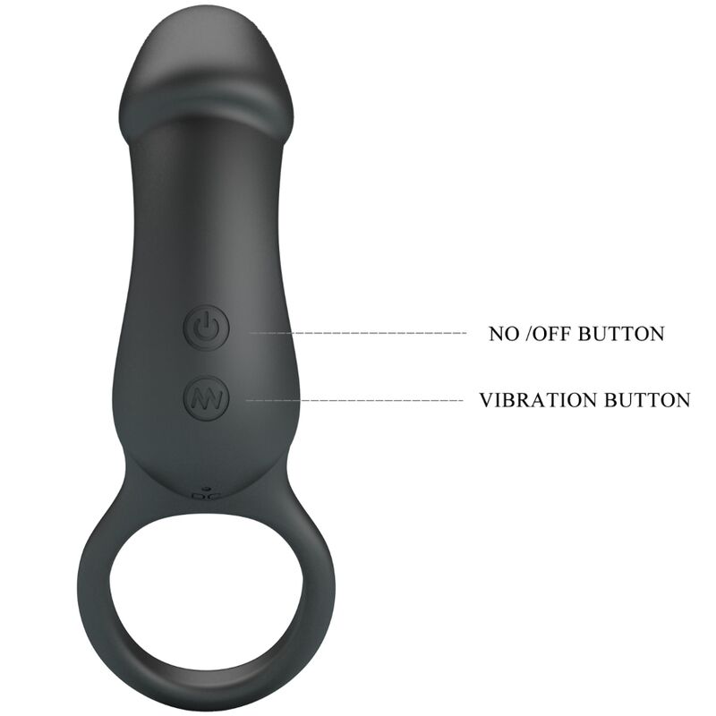 PRETTY LOVE - Trae Ring & Vibrator Zwart