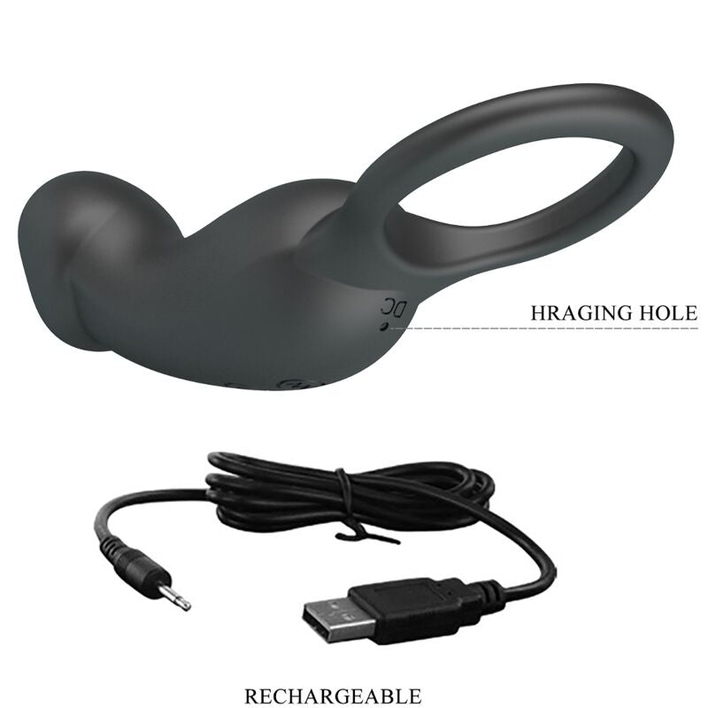 PRETTY LOVE - Trae Ring & Vibrator Zwart