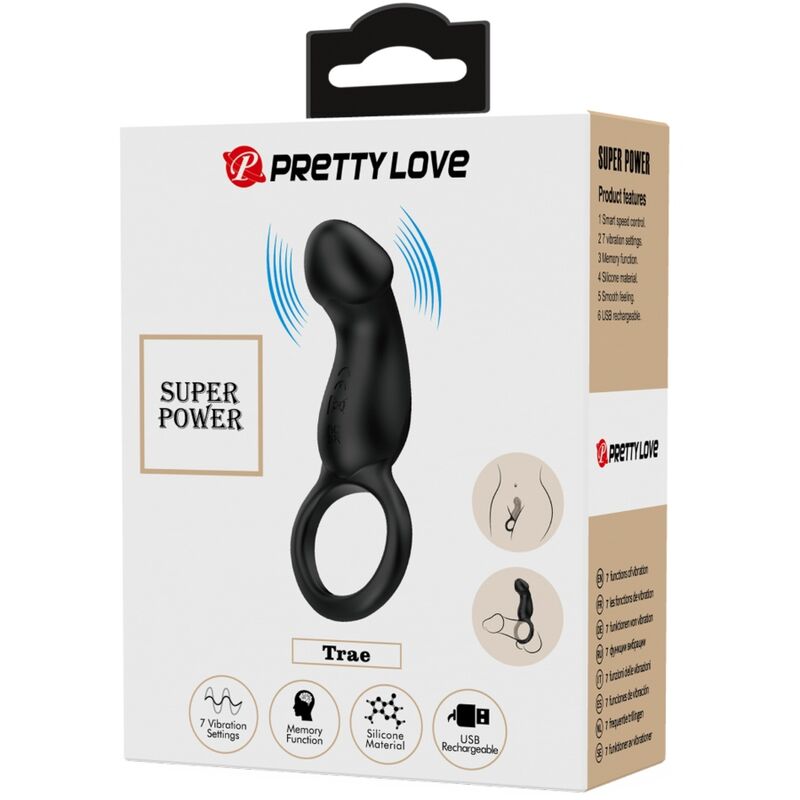 PRETTY LOVE - Trae Ring & Vibrator Zwart