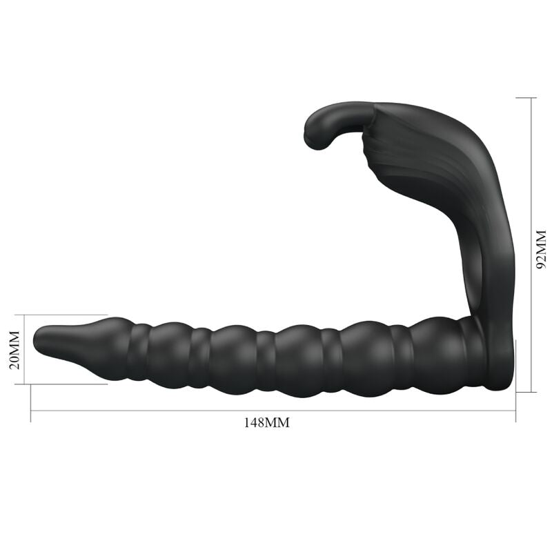 PRETTY LOVE - Blackney Penis Ring With Black Vibrator Plug