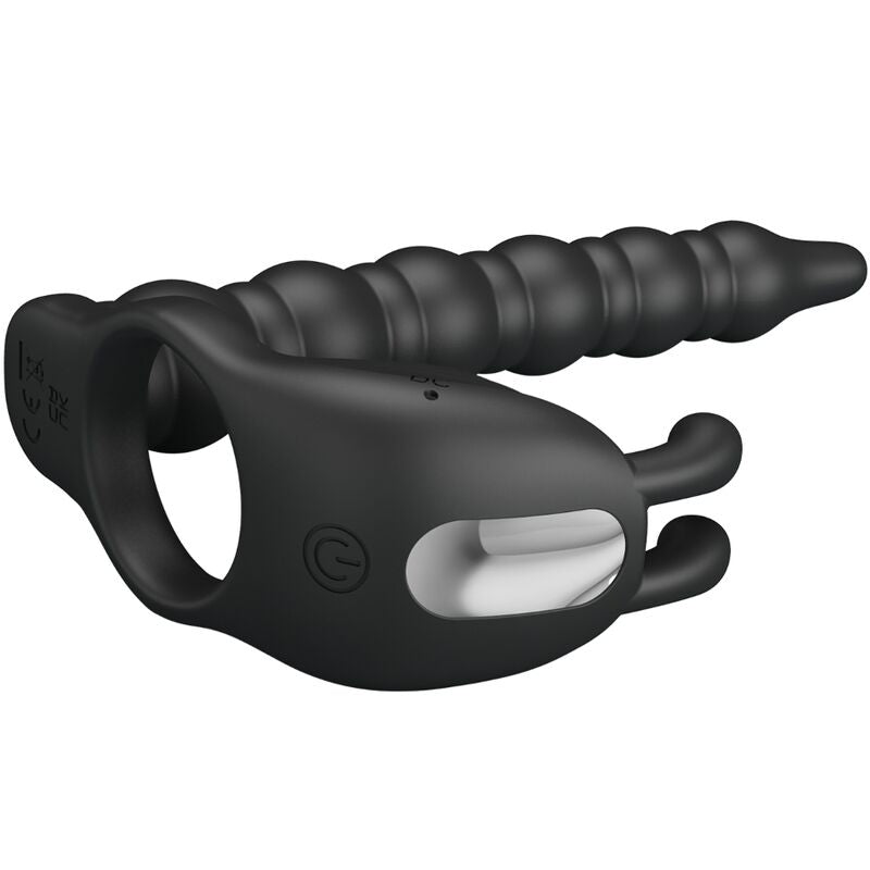 PRETTY LOVE - Blackney Penis Ring With Black Vibrator Plug