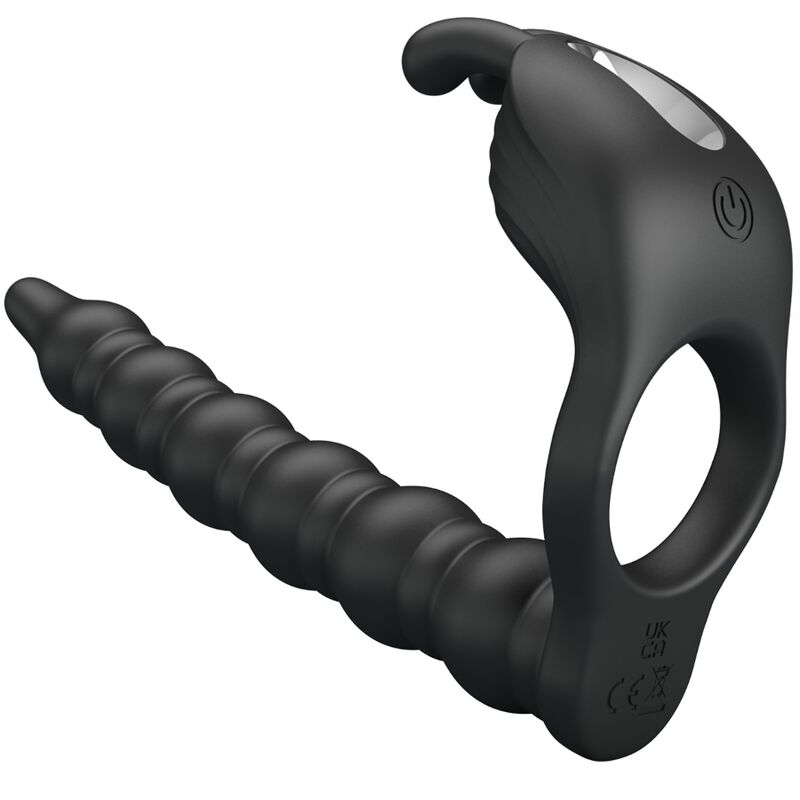 PRETTY LOVE - Blackney Penis Ring With Black Vibrator Plug