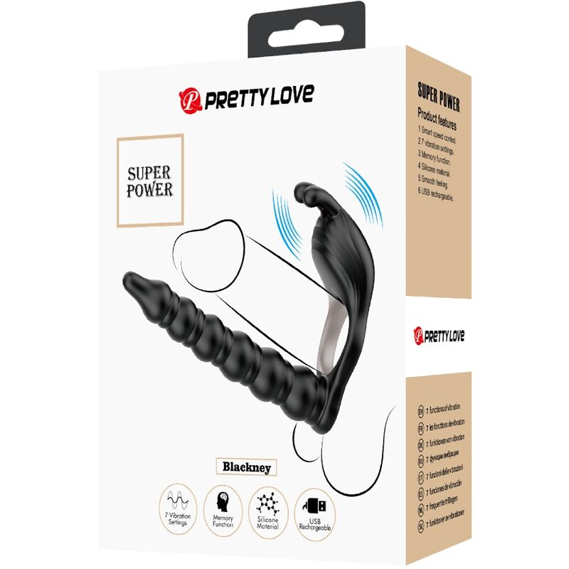 PRETTY LOVE - Blackney Penis Ring With Black Vibrator Plug