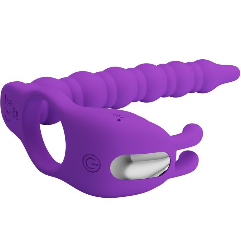 PRETTY LOVE - Blackney Penis Ring With Lila Vibrator Plug