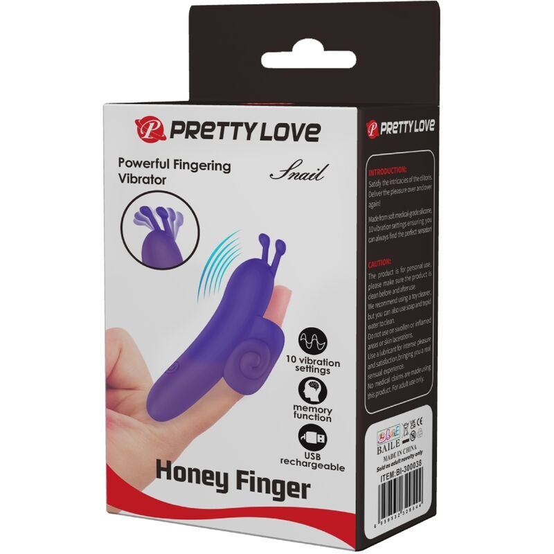 PRETTY LOVE - Snail Powerful Purple Finger Stimulator