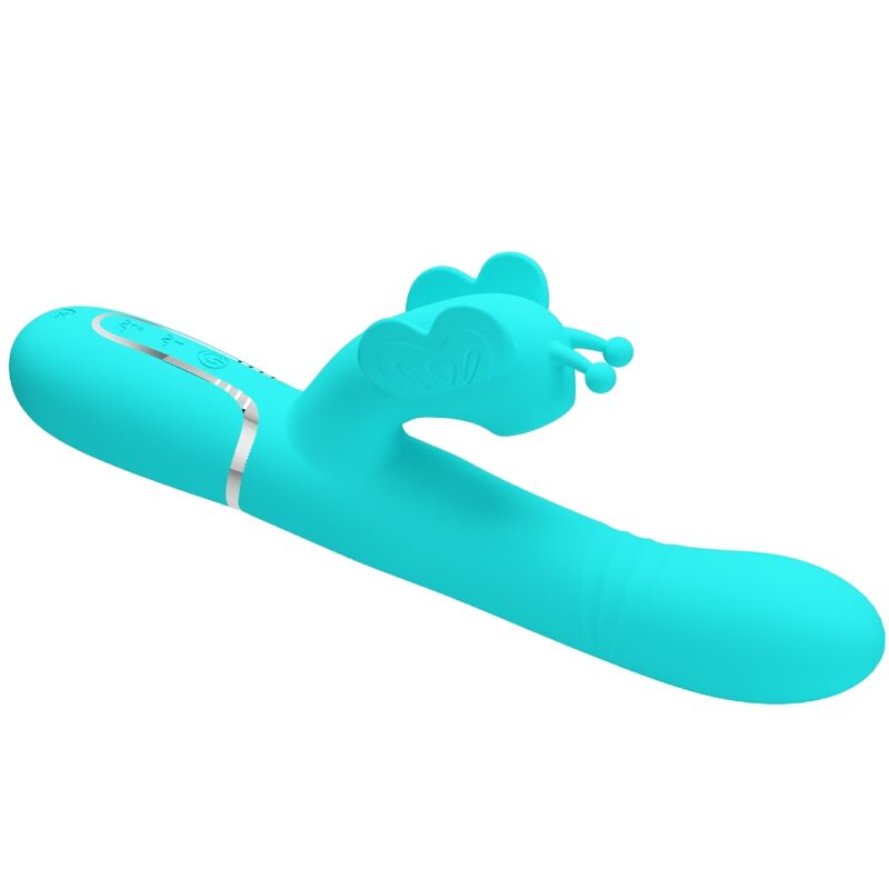 PRETTY LOVE - Multifunction Rabbit Vibrator 4 In 1 Butterfly Aqua Groen