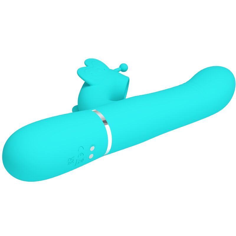PRETTY LOVE - Multifunction Rabbit Vibrator 4 In 1 Butterfly Aqua Groen