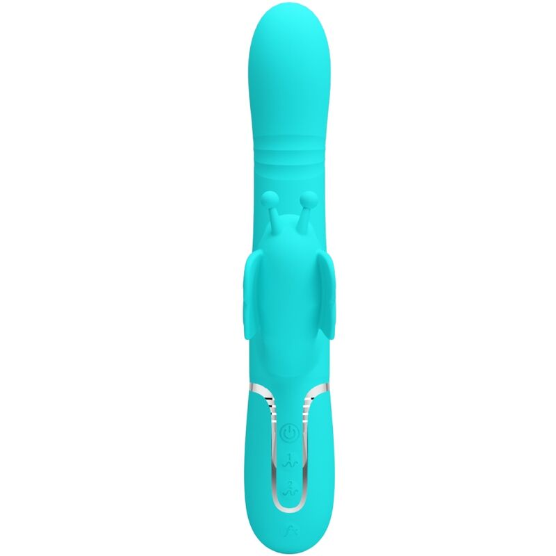 PRETTY LOVE - Multifunction Rabbit Vibrator 4 In 1 Butterfly Aqua Groen