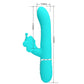 PRETTY LOVE - Multifunction Rabbit Vibrator 4 In 1 Butterfly Aqua Groen