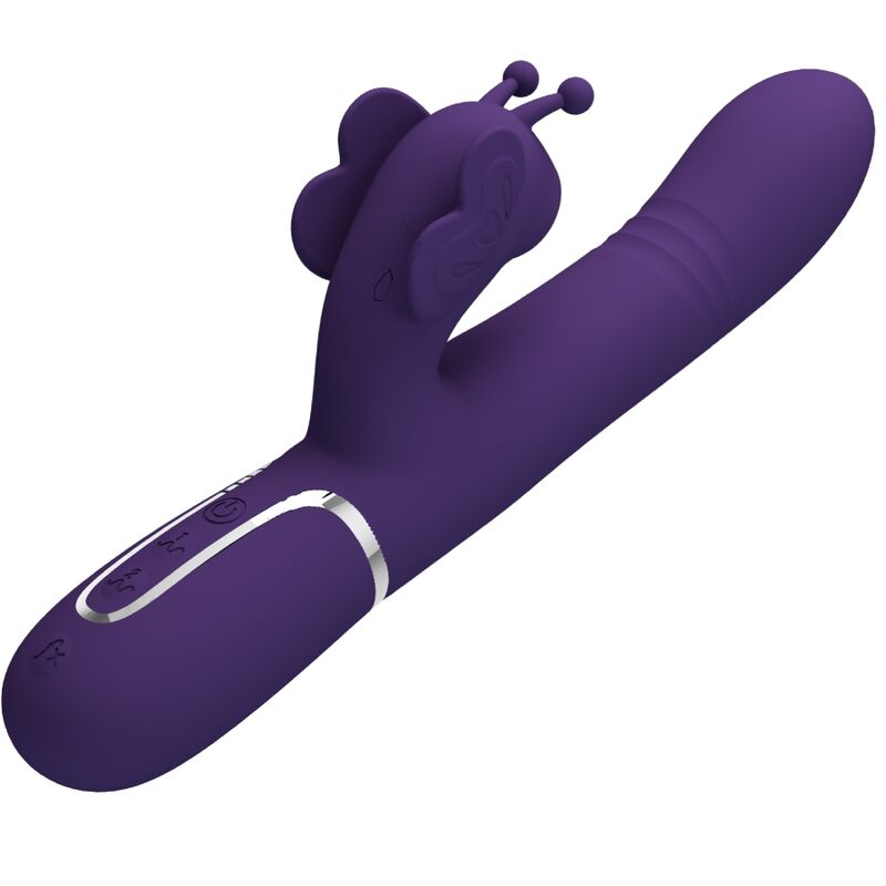 PRETTY LOVE - Multifunction Rabbit Vibrator 4 In 1 Butterfly Purple