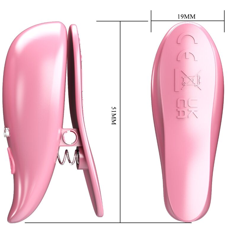 PRETTY LOVE - Leaf Vibrating Nipple Clamps Pink