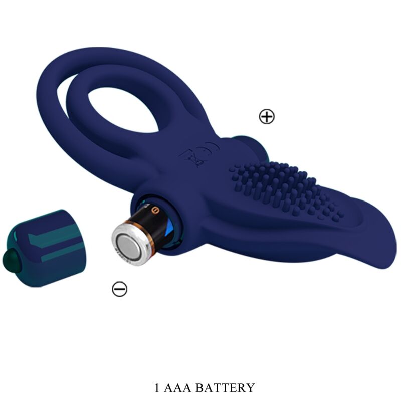 PRETTY LOVE - Bronson Double Ring With Vibration Blauw
