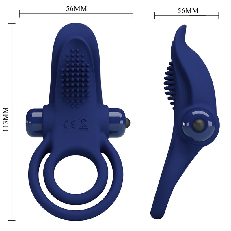 PRETTY LOVE - Bronson Double Ring With Vibration Blauw